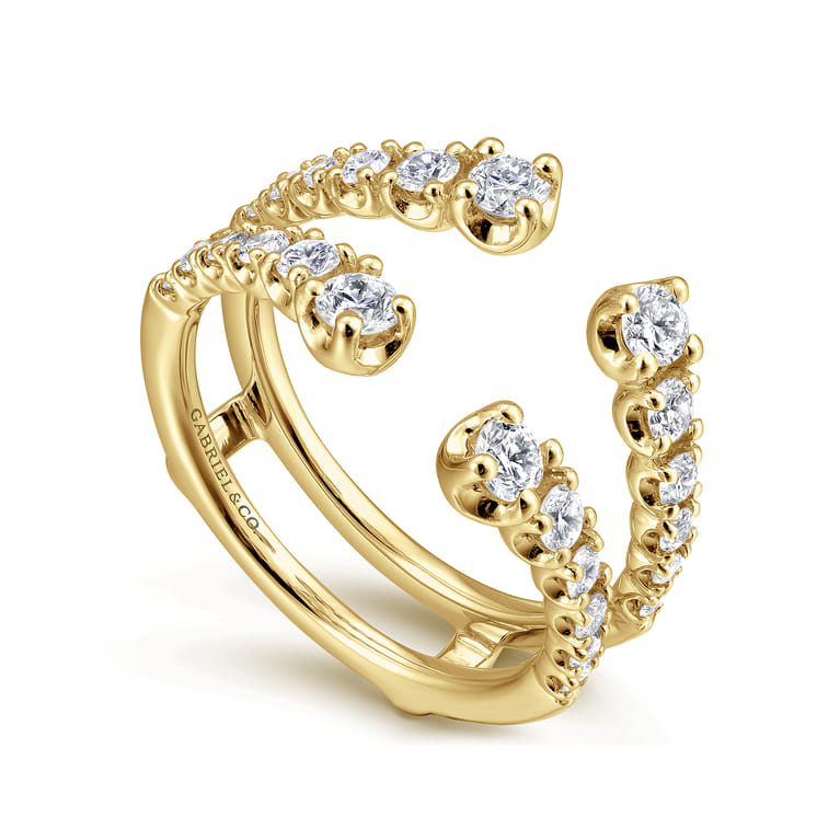 Enhancer Wedding Ring in 14k Yellow Gold with Round Natural Diamond at Gabriel & Co. - Shot 3