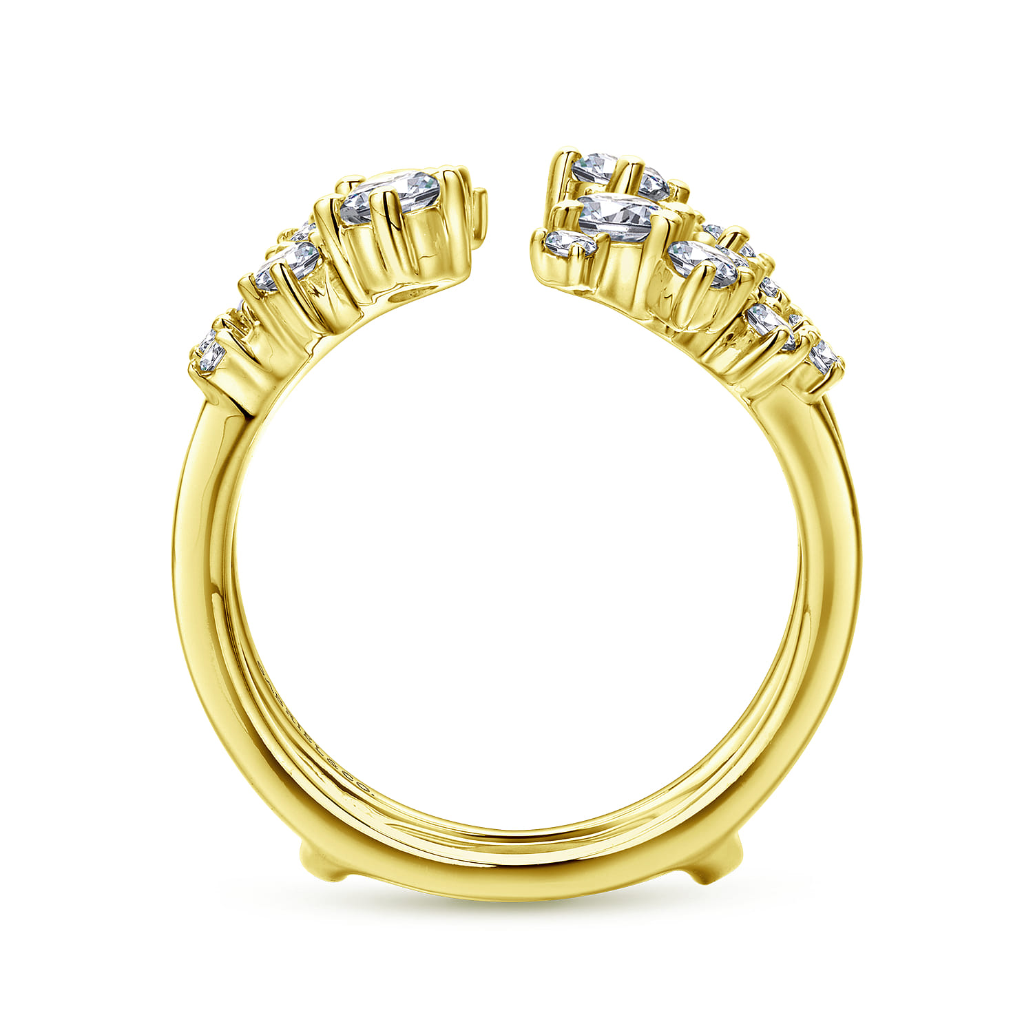 Enhancer Wedding Ring in 14k Yellow Gold with Round Natural Diamond at Gabriel & Co. - Shot 2