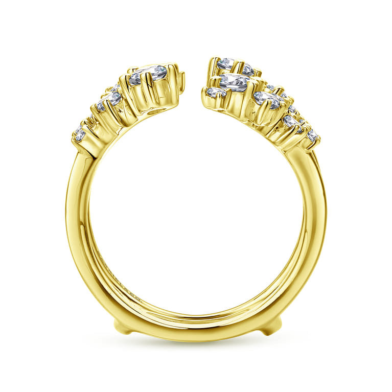 Enhancer Wedding Ring in 14k Yellow Gold with Round Natural Diamond at Gabriel & Co. - Shot 2