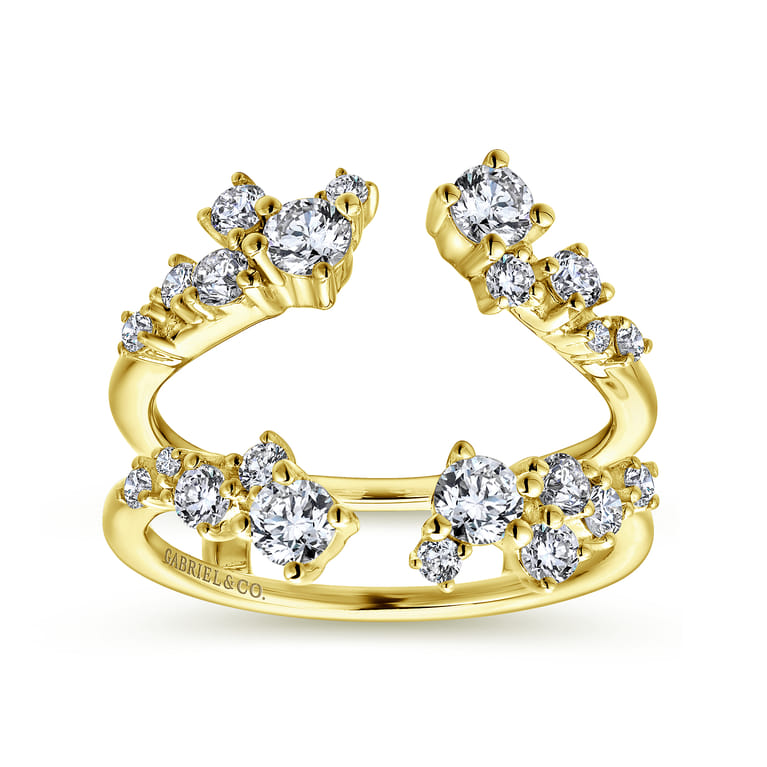 Enhancer Wedding Ring in 14k Yellow Gold with Round Natural Diamond at Gabriel & Co. - Shot 4