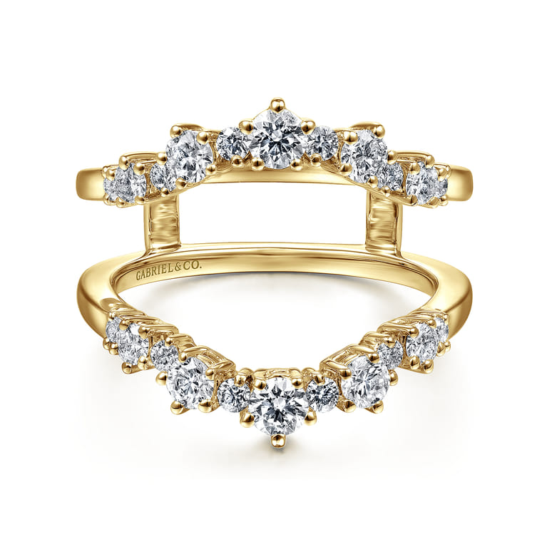 Enhancer Wedding Ring in 14k Yellow Gold with Round Natural Diamond at Gabriel & Co. - Shot 1