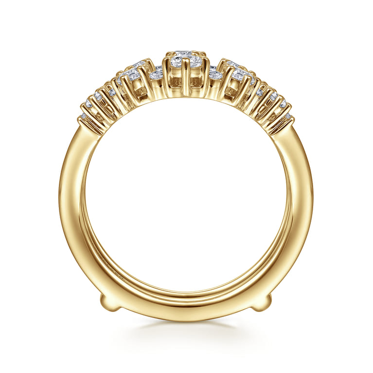 Enhancer Wedding Ring in 14k Yellow Gold with Round Natural Diamond at Gabriel & Co. - Shot 2