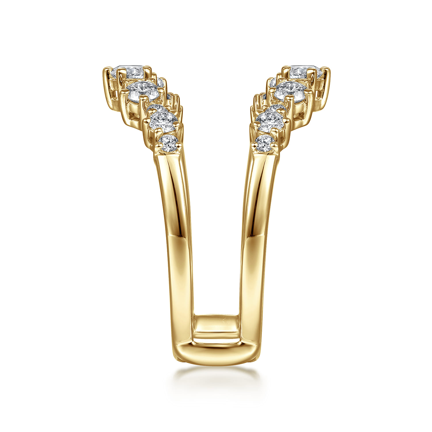 Enhancer Wedding Ring in 14k Yellow Gold with Round Natural Diamond at Gabriel & Co. - Shot 4