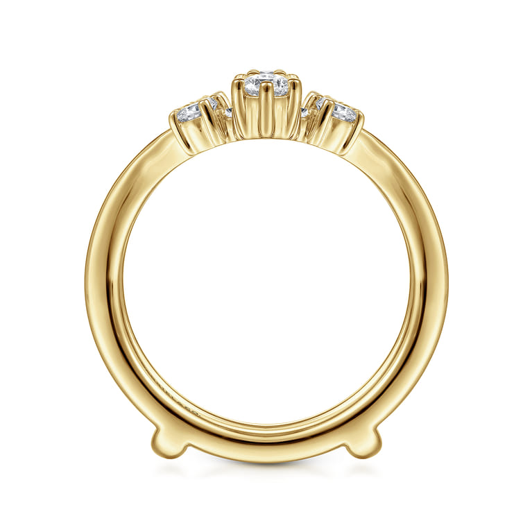 Enhancer Wedding Ring in 14k Yellow Gold with Round Natural Diamond at Gabriel & Co. - Shot 2