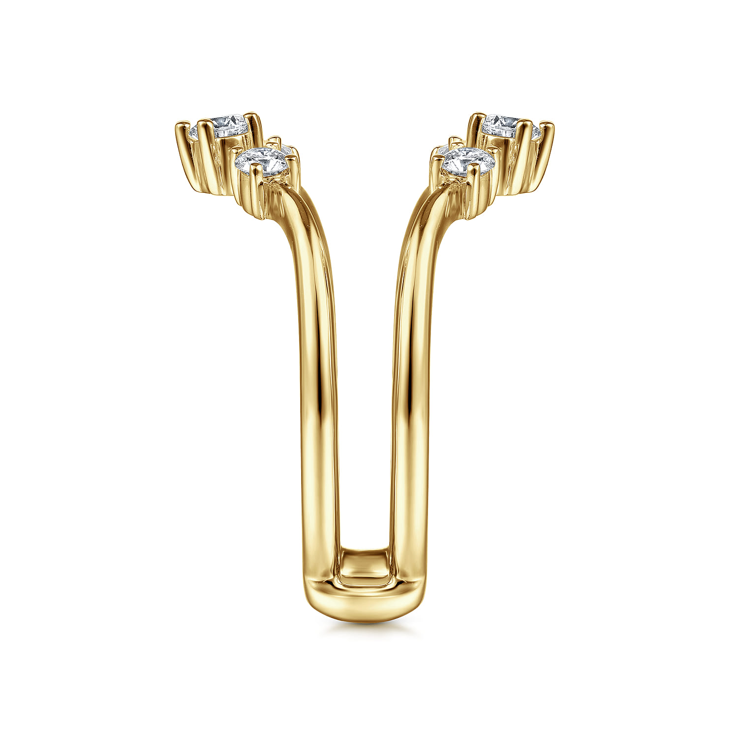 Enhancer Wedding Ring in 14k Yellow Gold with Round Natural Diamond at Gabriel & Co. - Shot 4