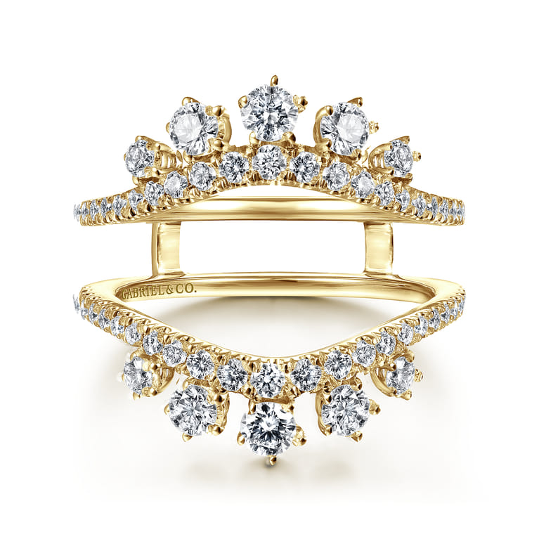Enhancer Wedding Ring in 14k Yellow Gold with Round Natural Diamond at Gabriel & Co. - Shot 1