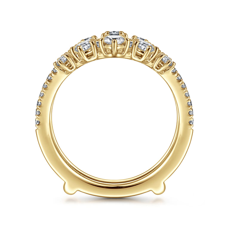 Enhancer Wedding Ring in 14k Yellow Gold with Round Natural Diamond at Gabriel & Co. - Shot 2