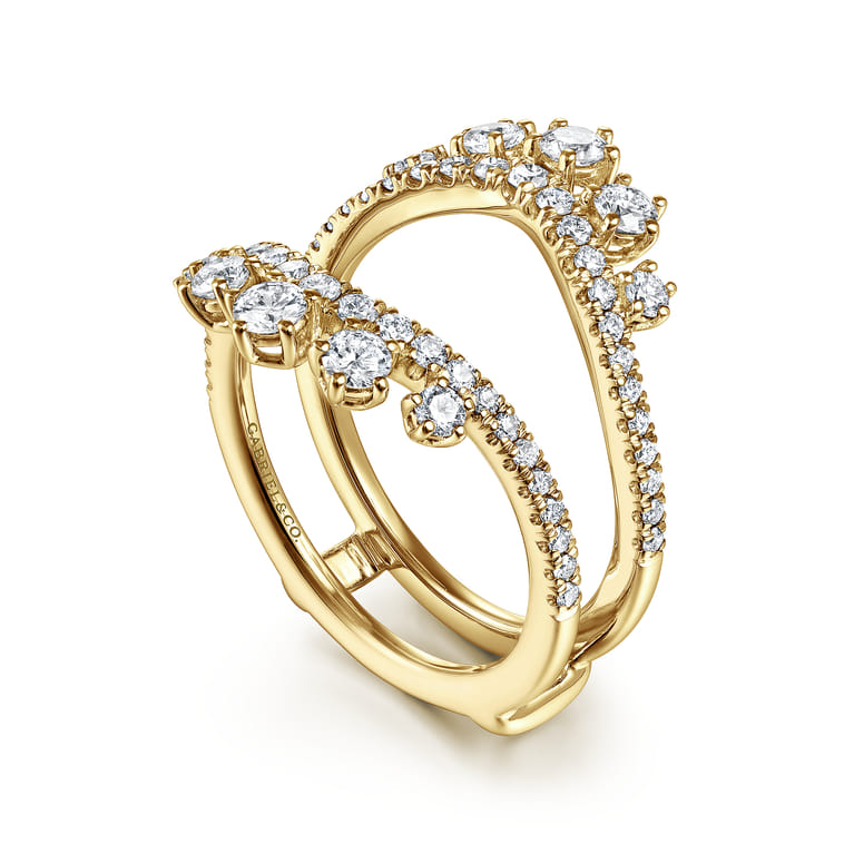 Enhancer Wedding Ring in 14k Yellow Gold with Round Natural Diamond at Gabriel & Co. - Shot 3