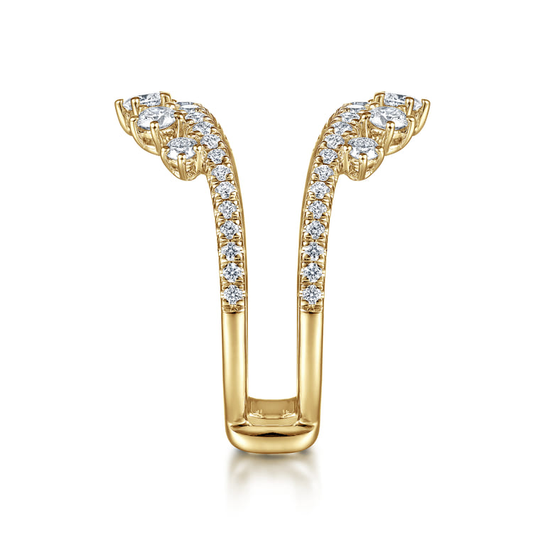Enhancer Wedding Ring in 14k Yellow Gold with Round Natural Diamond at Gabriel & Co. - Shot 4