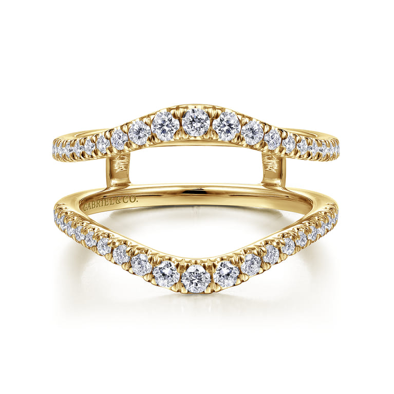 Enhancer Wedding Ring in 14k Yellow Gold with Round Natural Diamond at Gabriel & Co. - Shot 1