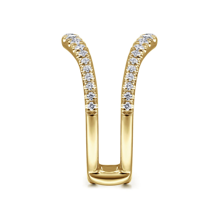 Enhancer Wedding Ring in 14k Yellow Gold with Round Natural Diamond at Gabriel & Co. - Shot 4