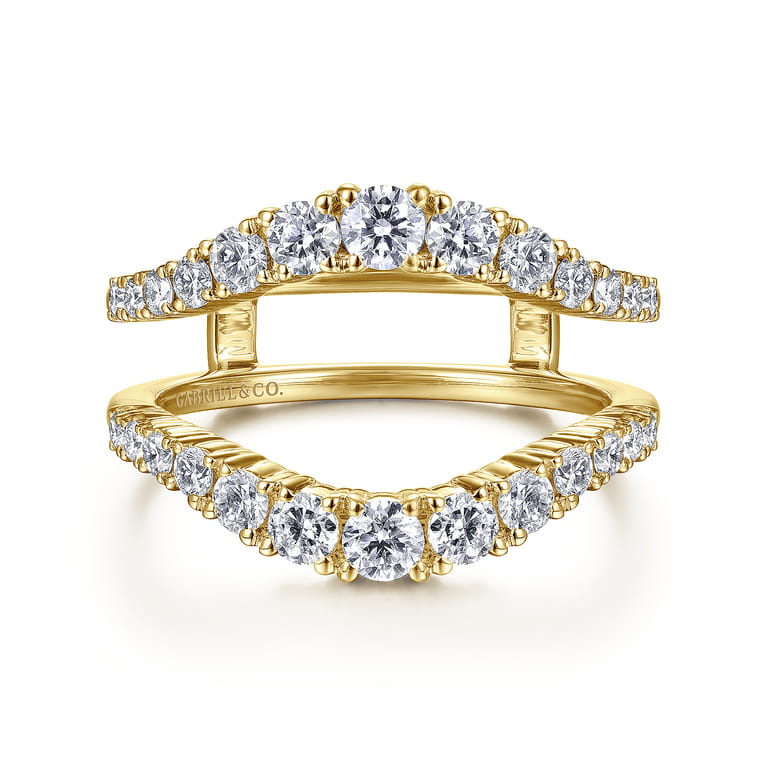 Enhancer Wedding Ring in 14k Yellow Gold with Round Natural Diamond at Gabriel & Co. - Shot 1