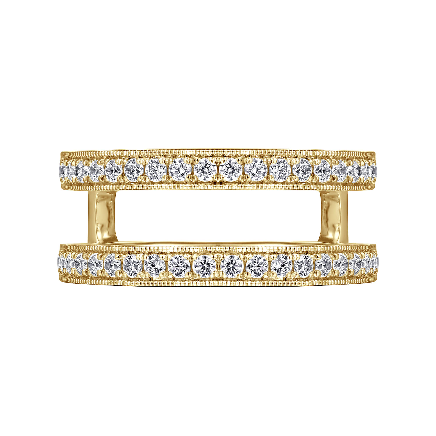 Enhancer Wedding Ring in 14k Yellow Gold with Round Natural Diamond at Gabriel & Co. - Shot 5