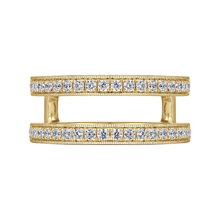 Enhancer Wedding Ring in 14k Yellow Gold with Round Natural Diamond at Gabriel & Co. - Shot 5