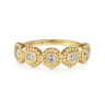 14K Yellow Gold Diamond Round Shape Bujukan Stackable Ring - 0.2 ct