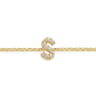14K Yellow Gold Diamond S Initial Chain Bracelet - 0.06 ct