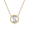 14K Yellow Gold Diamond S Initial Pendant Necklace - 0.08 ct