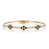 14K Yellow Gold Diamond  Sapphire Bangle - 0.36 ct
