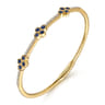 14K Yellow Gold Diamond  Sapphire Bangle - 0.36 ct