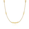 14K Yellow Gold Diamond Shaped Disc Station Necklace