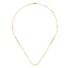 14K Yellow Gold Diamond Shaped Disc Station Necklace
