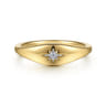 14K Yellow Gold Diamond Signet Ring - 0.02 ct