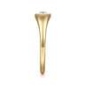 14K Yellow Gold Diamond Signet Ring - 0.02 ct