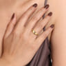 14K Yellow Gold Diamond Signet Ring - 0.02 ct