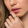14K Yellow Gold Diamond Signet Ring - 0.02 ct
