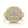 14K Yellow Gold Diamond Signet Ring - 1 ct