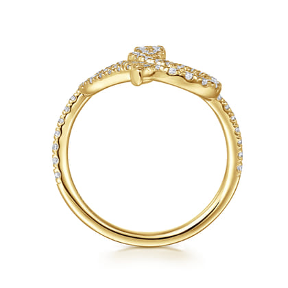 14K Yellow Gold Diamond Snake Ladies Ring