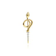 14K Yellow Gold Diamond Snake Pin