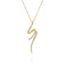 14K Yellow Gold Diamond Spike Bypass Drop Necklace - 0.35 ct