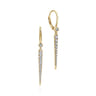 14K Yellow Gold Diamond Spike Drop Earrings - 0.3 ct