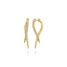 14K Yellow Gold Diamond Spike Drop Earrings - 0.18 ct