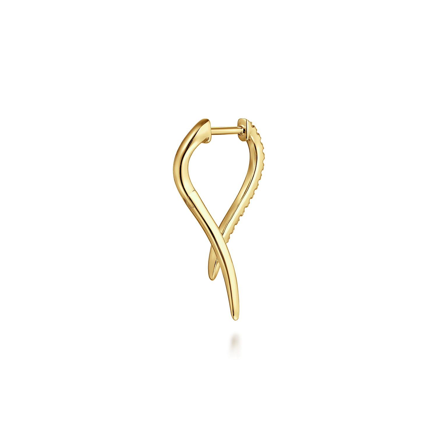 14K Yellow Gold Diamond Spike Drop Earrings - 0.18 ct - Shot 2