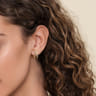 14K Yellow Gold Diamond Spike J Hoop Earrings - 0.58 ct