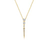 14K Yellow Gold Diamond Spike Pendant Drop Necklace - 0.31 ct