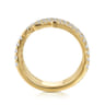 14K Yellow Gold Diamond Spikes Bypass Ladies Ring - 1.2 ct