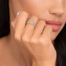 14K Yellow Gold Diamond Spikes Bypass Ladies Ring - 1.2 ct