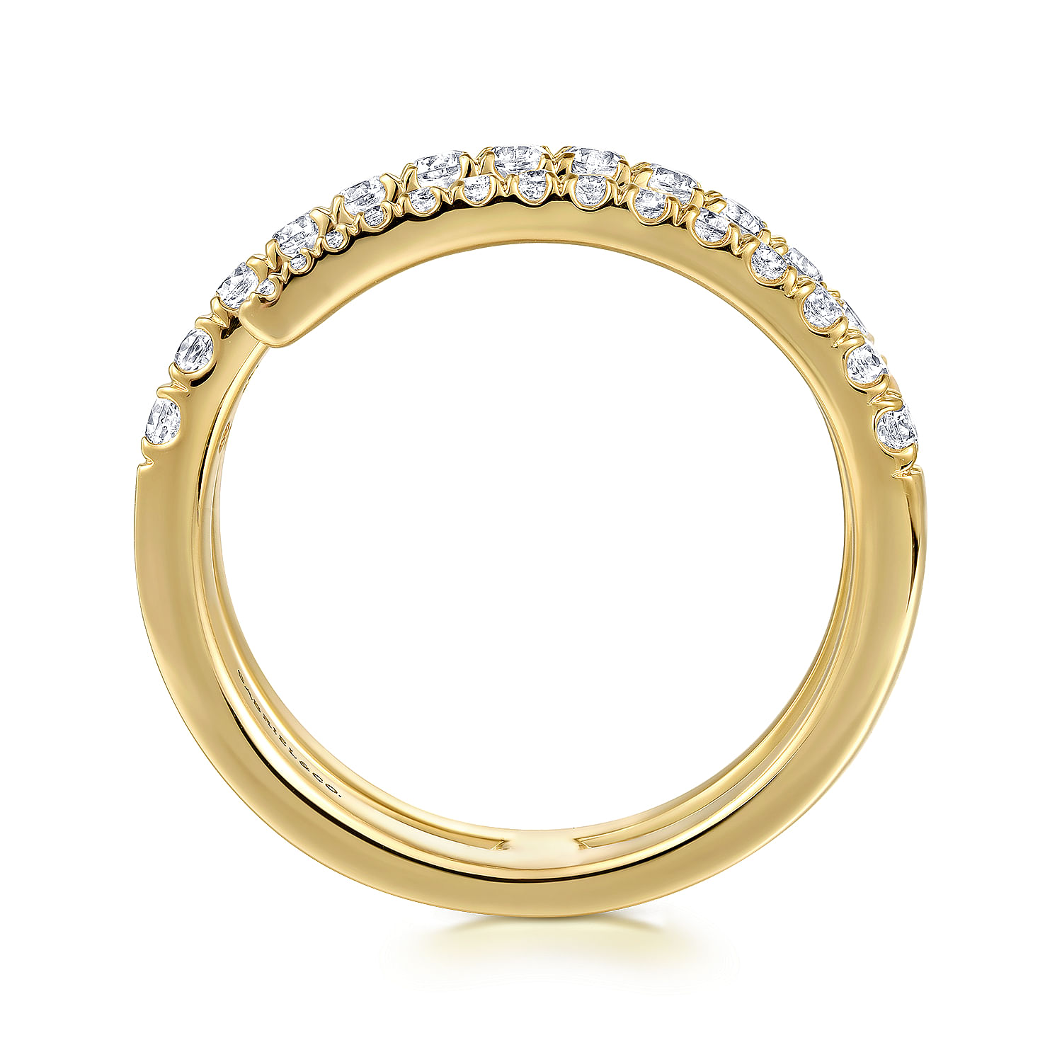 14K Yellow Gold Diamond Spikes Wrap Ladies Ring