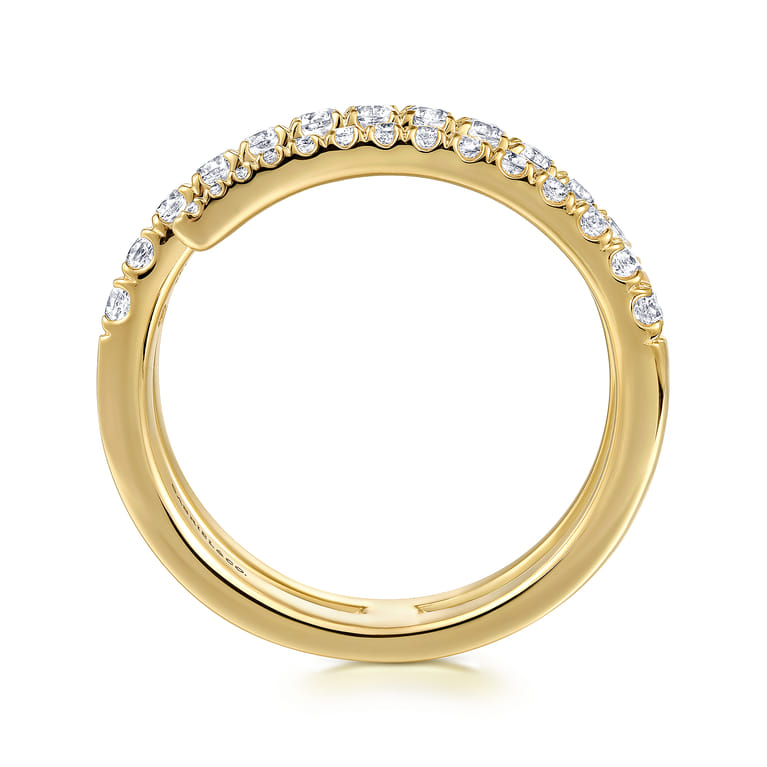 14K Yellow Gold Diamond Spikes Wrap Ladies Ring - 0.75 ct - Shot 2