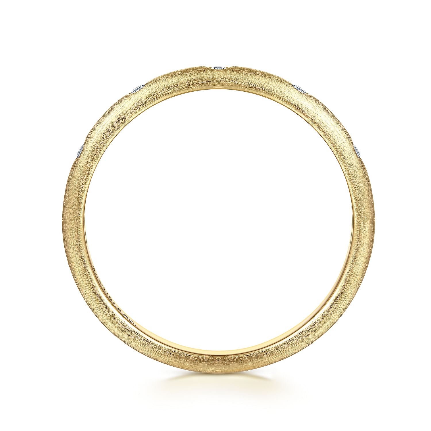 14K Yellow Gold Diamond Stackable Ladies Ring
