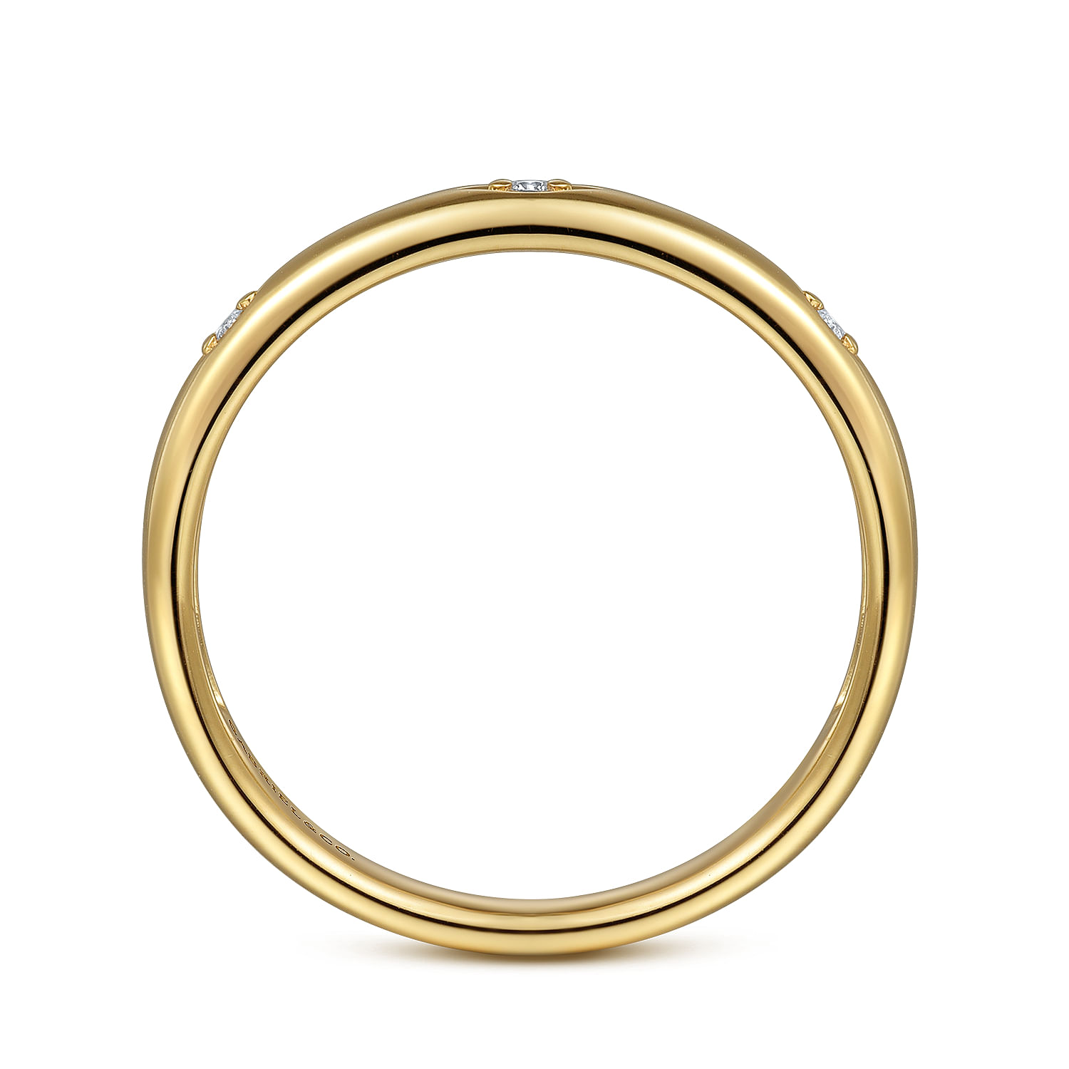 14K Yellow Gold Diamond Stackable Ladies Ring