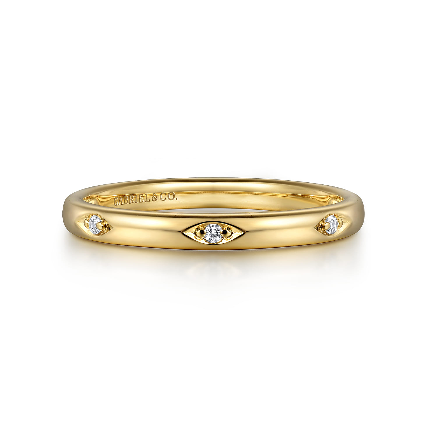 14K Yellow Gold Diamond Stackable Ring 0.02ct
