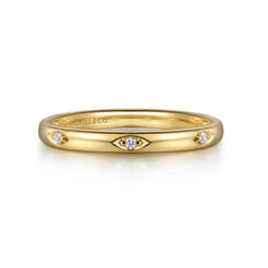 14K Yellow Gold Diamond Stackable Ring 0.02ct