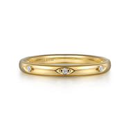 14K Yellow Gold Diamond Stackable Ring 0.02ct
