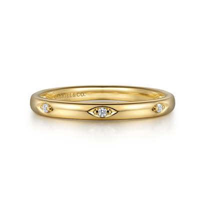 14K Yellow Gold Diamond Stackable Ring 0.02ct