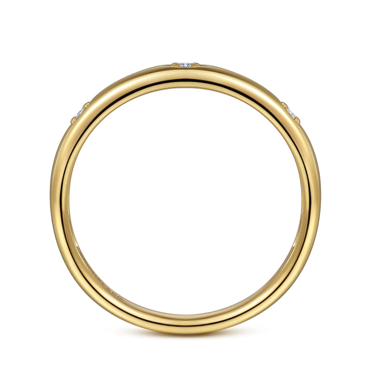 14K Yellow Gold Diamond Stackable Ring 0.02ct - 0.02 ct - Shot 2