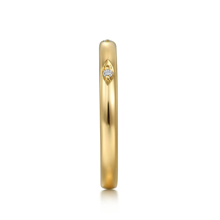 14K Yellow Gold Diamond Stackable Ring 0.02ct - 0.02 ct - Shot 4